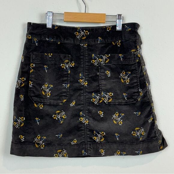 Free People A-line Floral Velour Mini Skirt 2 - Picture 1 of 9
